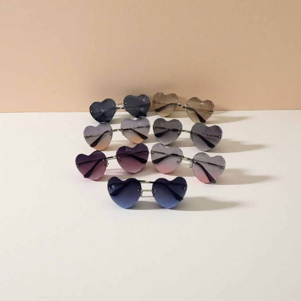 Heart-shaped sunglasses are fashionable UV-protective sunglasses for women details Picture