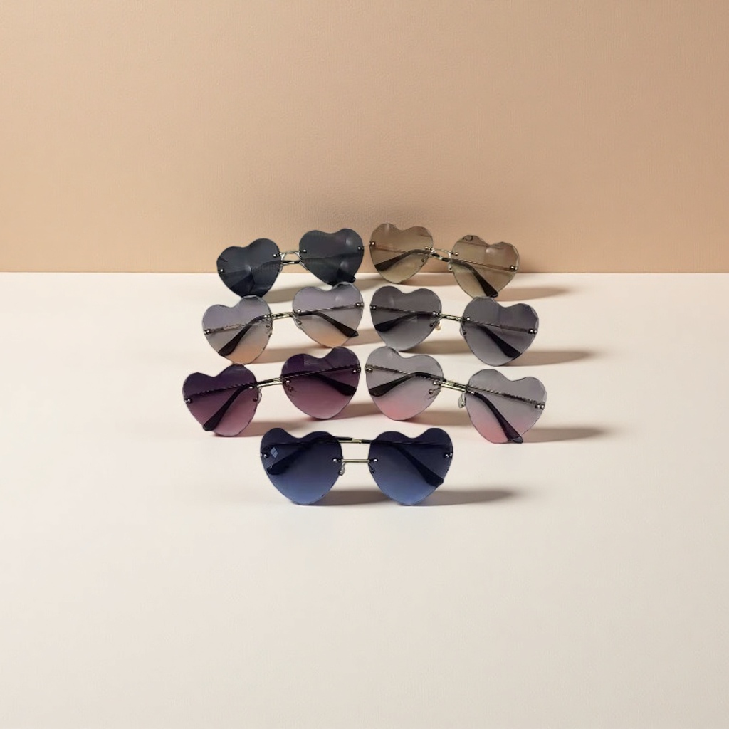 Heart-shaped sunglasses are fashionable UV-protective sunglasses for women Specification image