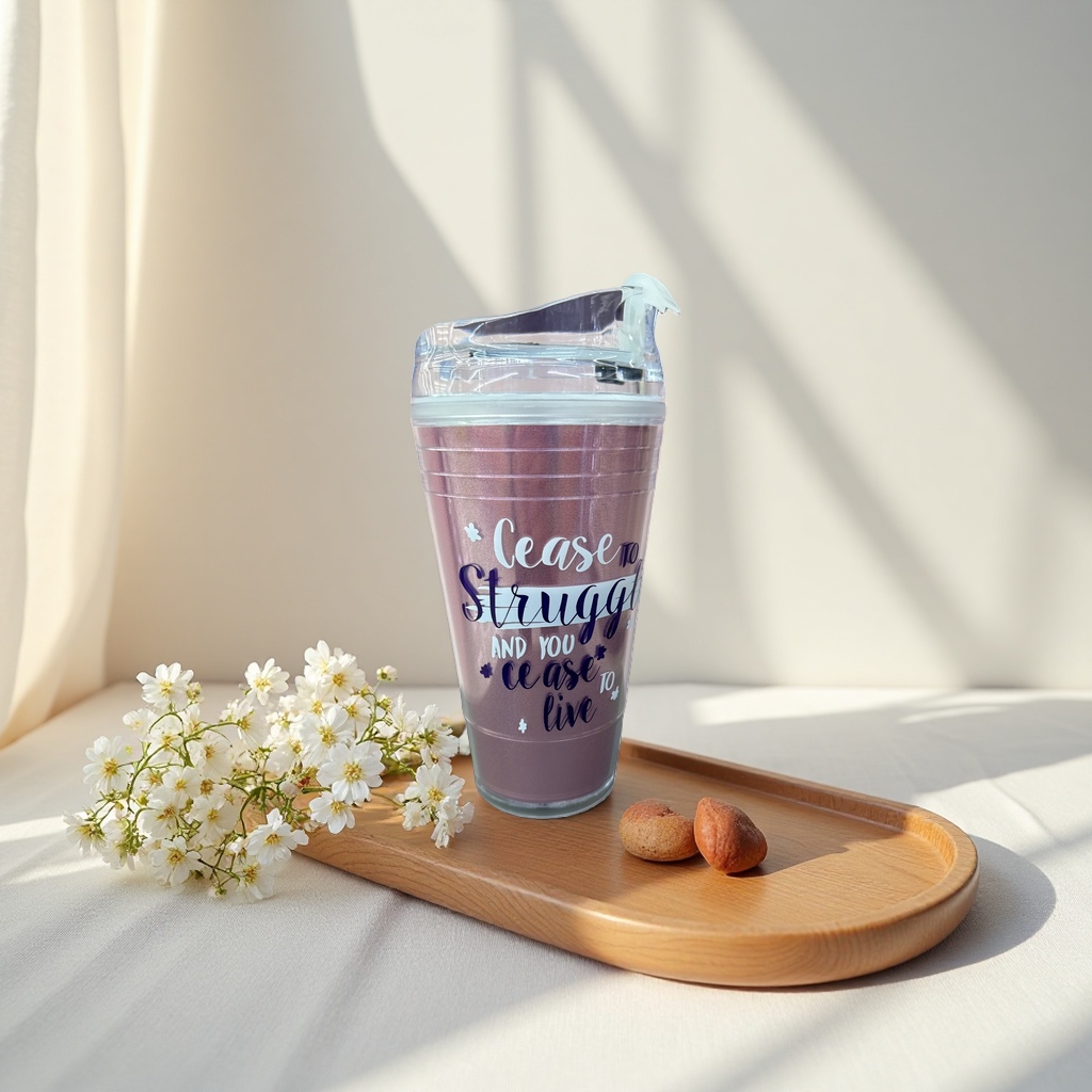 Pink gradient insulated cup, 304 stainless steel vacuum insulated portable water cup details Picture