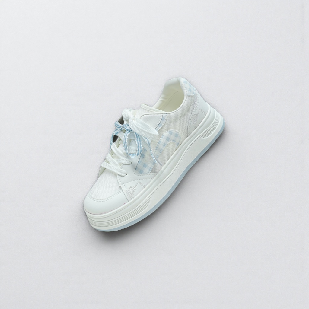 The white sports shoes are breathable, lightweight, versatile and suitable for both men and women in a casual style details Picture