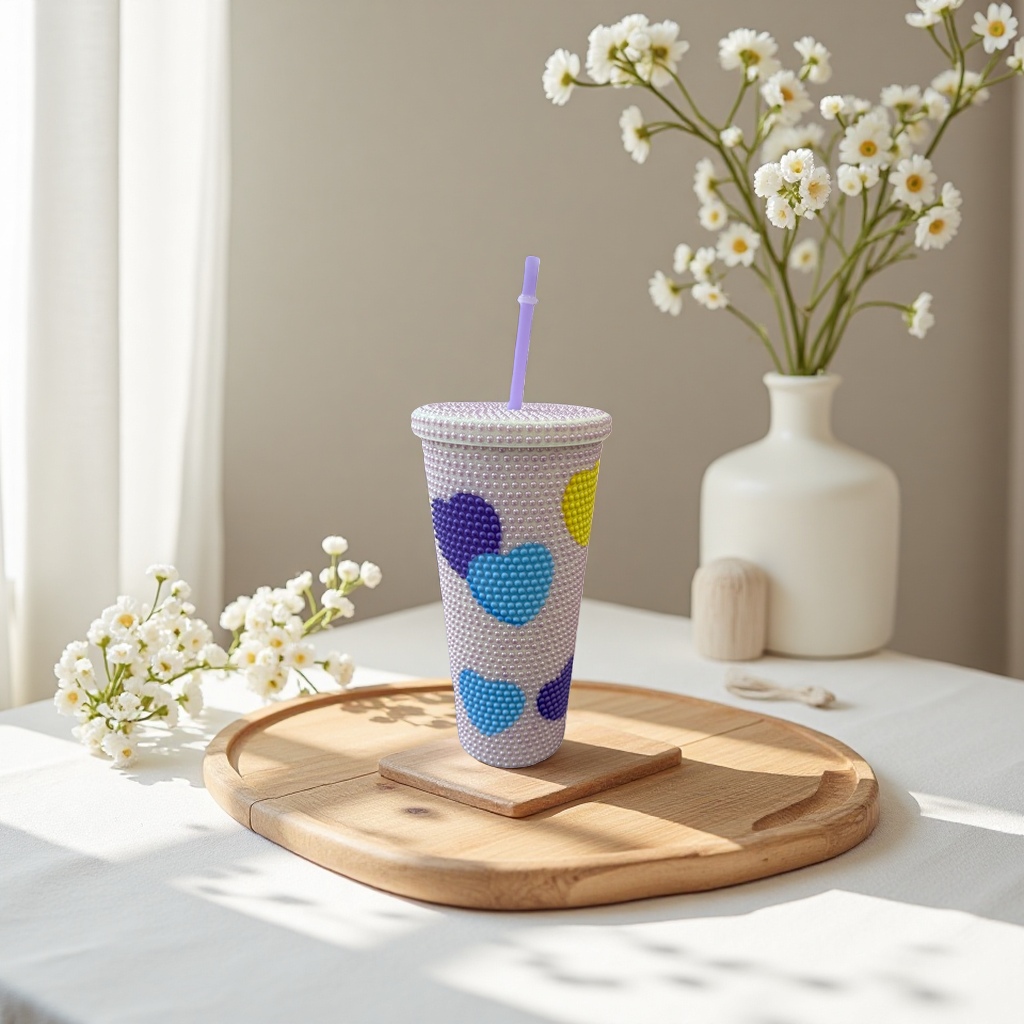 Decorative bead cup creative DIY glass bead decorated water cup