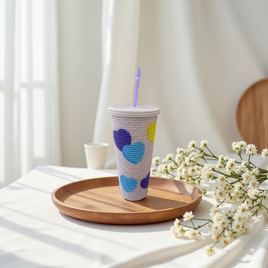 Decorative bead cup creative DIY glass bead decorated water cup Specification image