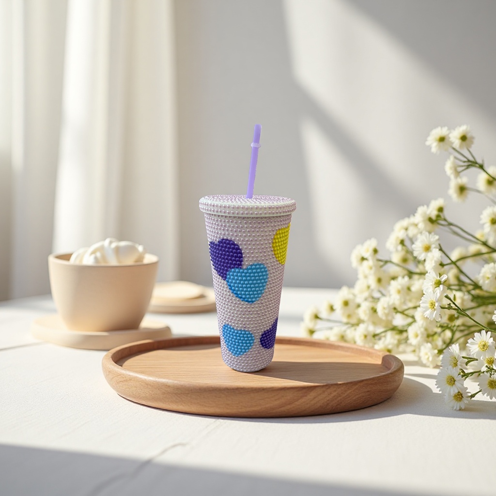 Decorative bead cup creative DIY glass bead decorated water cup Application Scenario