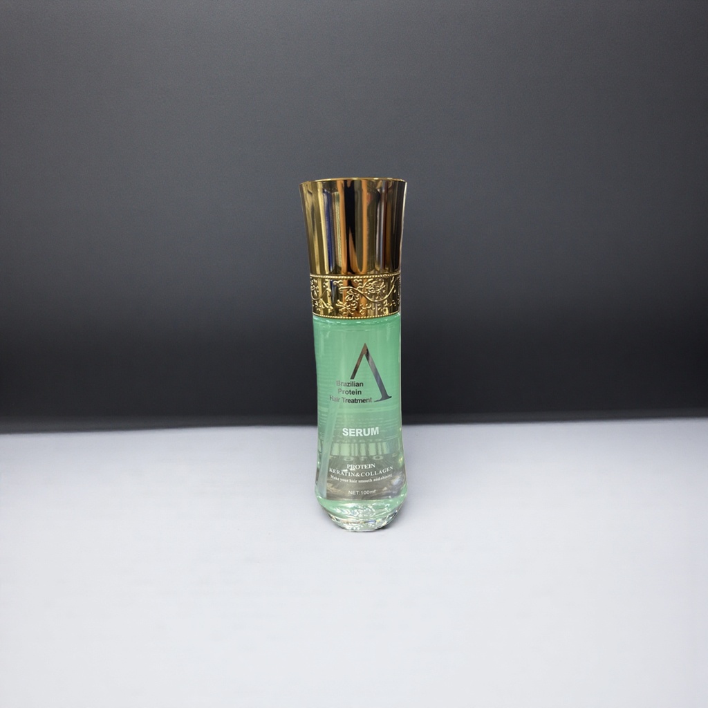 Brazilian Protein Hair Care Essence, green transparent bottle, golden cap, 100ml details Picture