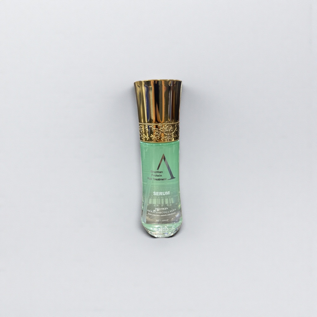 Brazilian Protein Hair Care Essence, green transparent bottle, golden cap, 100ml Specification image