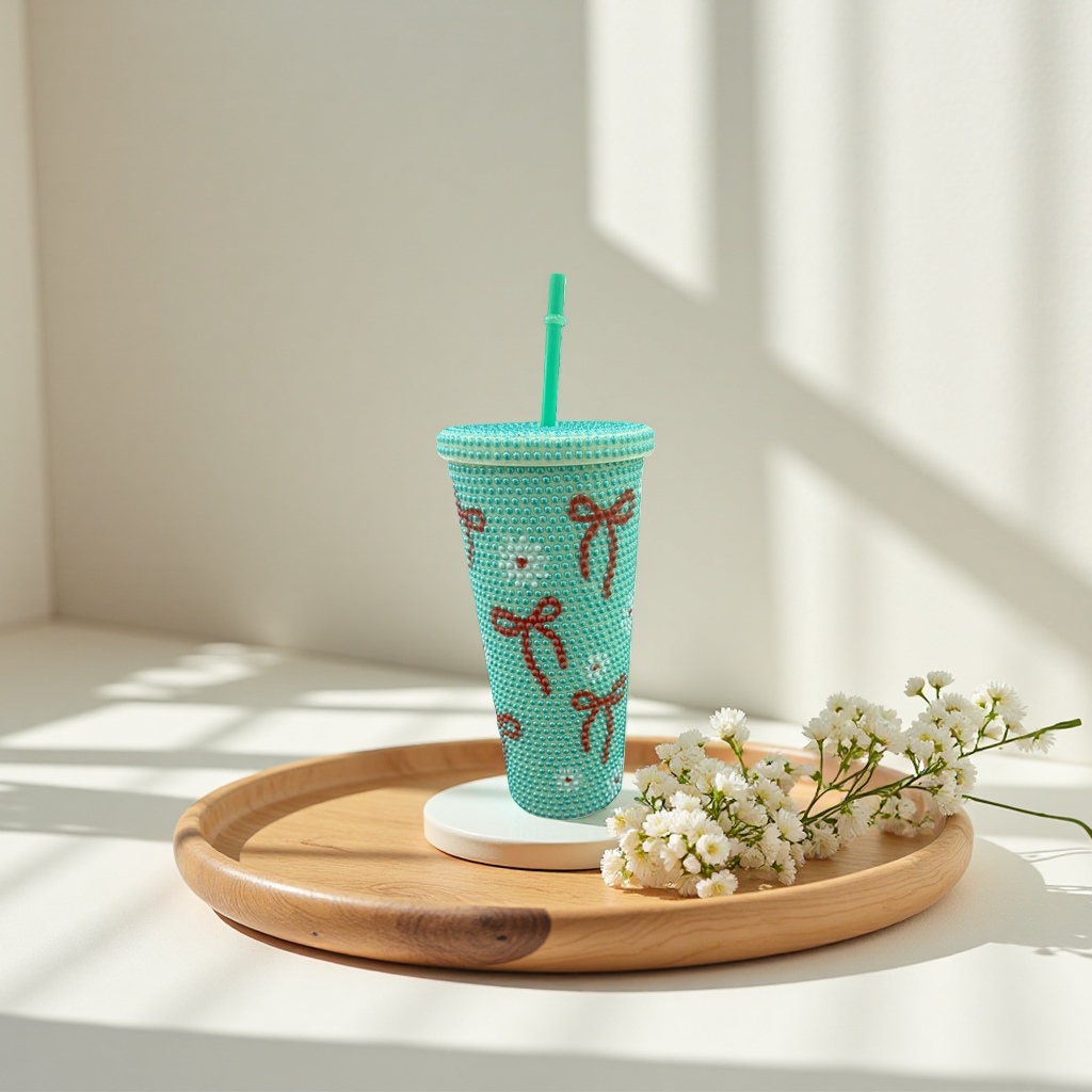 Decorative bead cup, a creative glass water cup with a pearlescent glossy surface, is suitable for home and office use Application Scenario