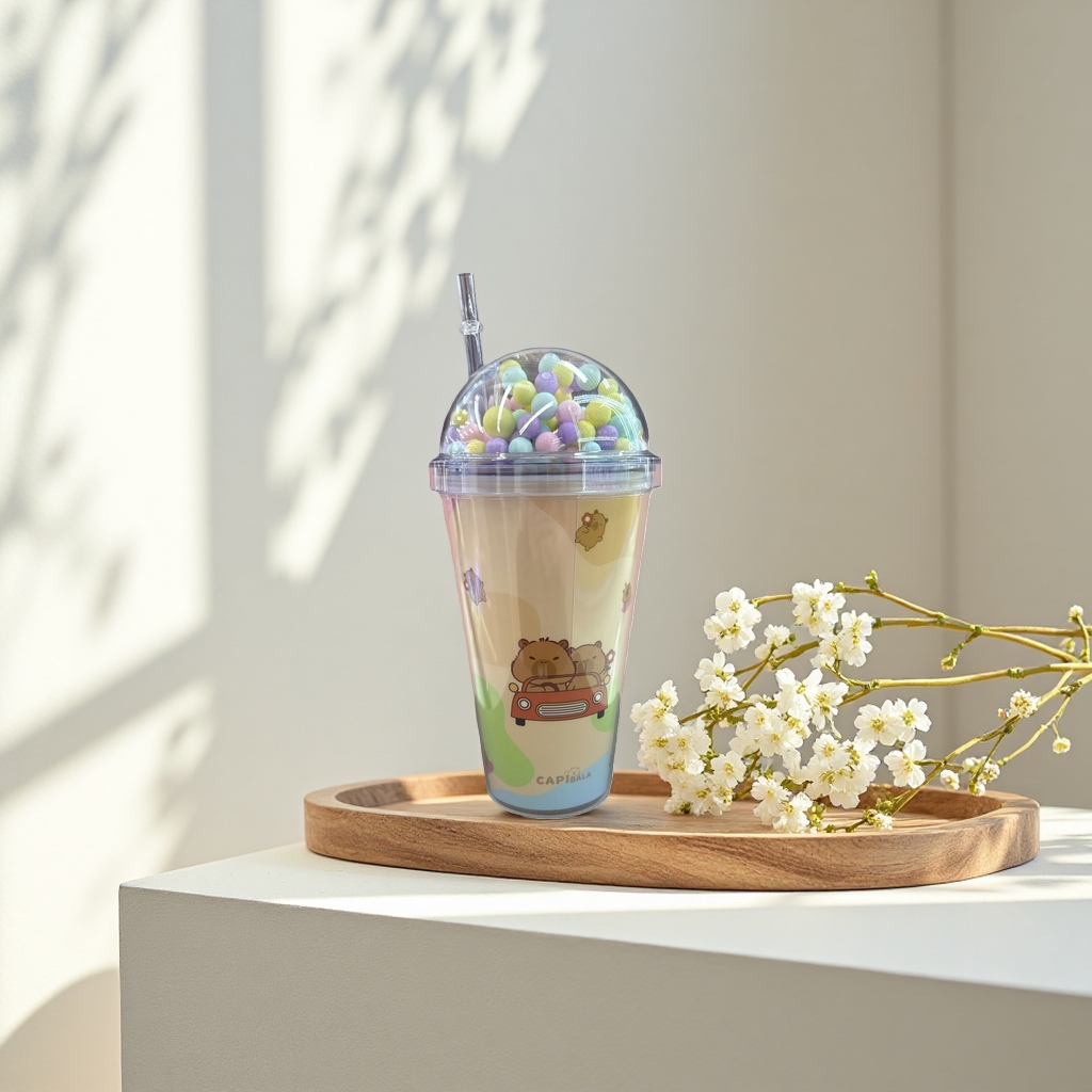 Cartoon-patterned beverage cups, large-capacity portable water cups, creative mugs for children and students Application Scenario