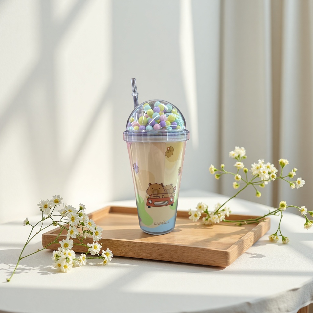 Cartoon-patterned beverage cups, large-capacity portable water cups, creative mugs for children and students Specification image