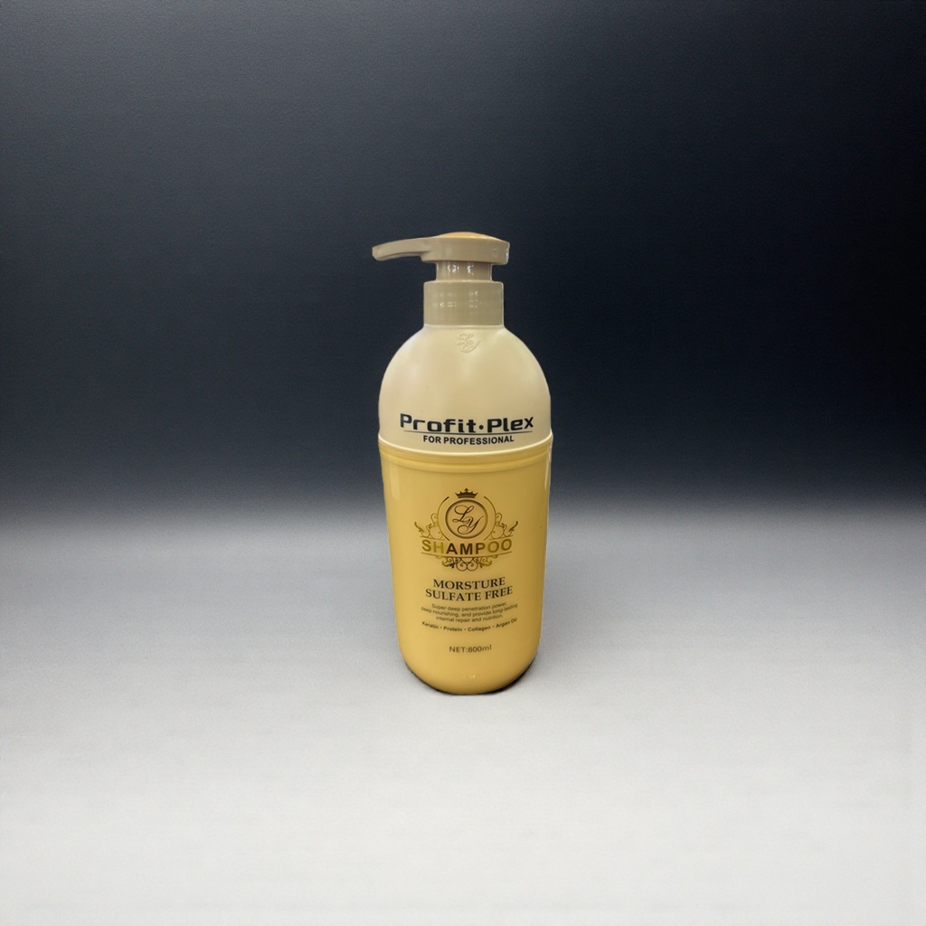 Profit Plex Yellow bottle shampoo repairs damaged hair and strengthens hair strands