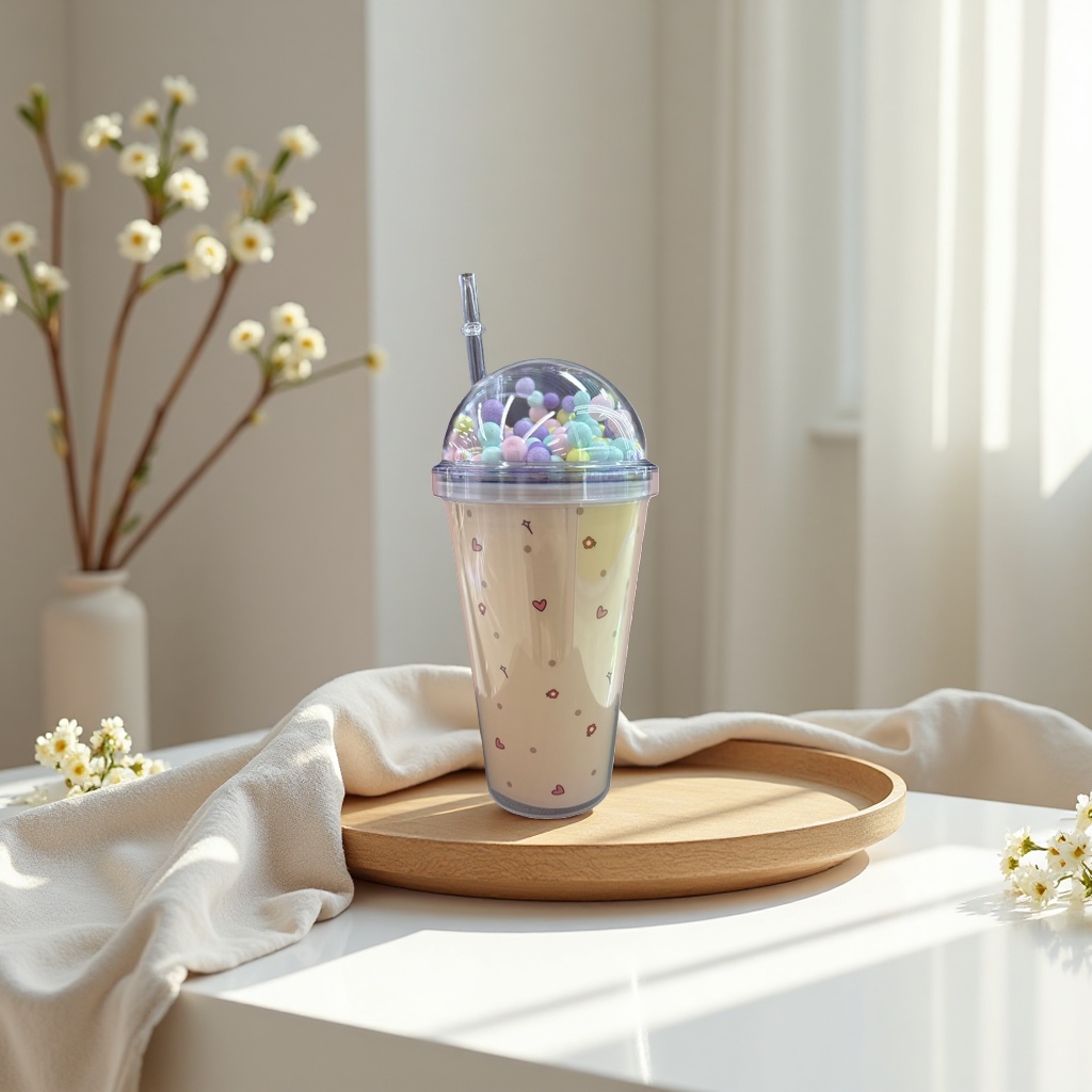 Food-grade PP material disposable cold and hot drink cups, 500ml, customizable logo details Picture