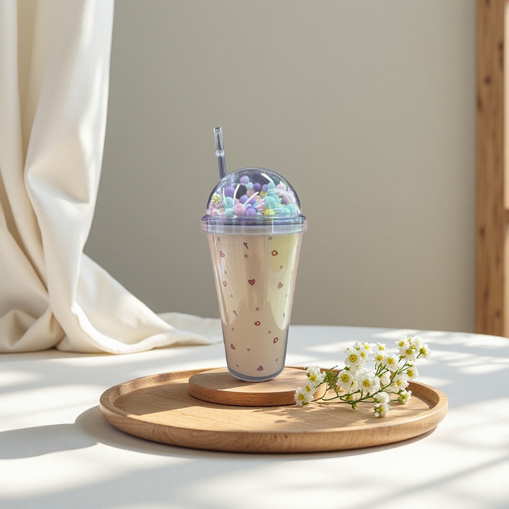Food-grade PP material disposable cold and hot drink cups, 500ml, customizable logo