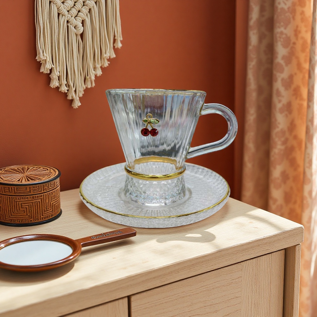 透明玻璃茶杯 茶杯 高硼硅耐热防烫家用办公简约风