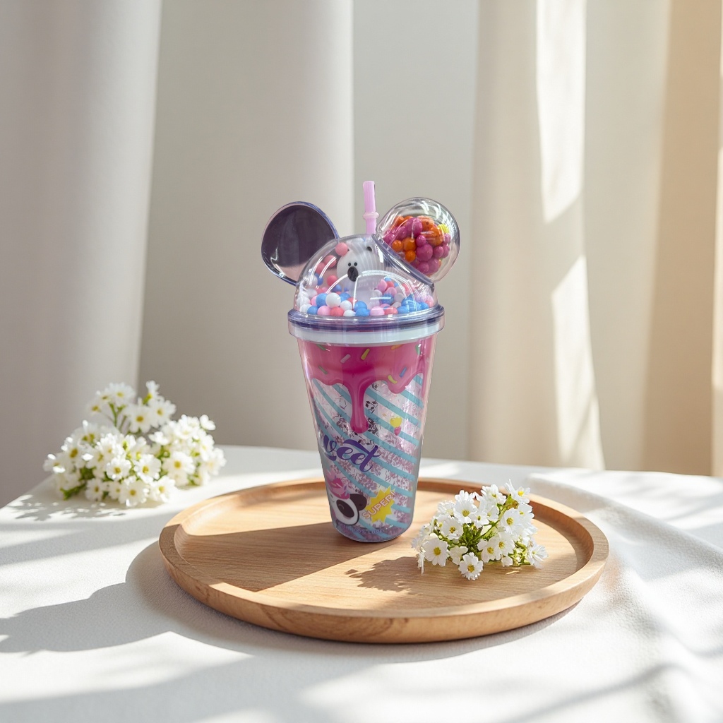 Cute cartoon bear ceramic cup 350ml, children's student water cup, home and office mug