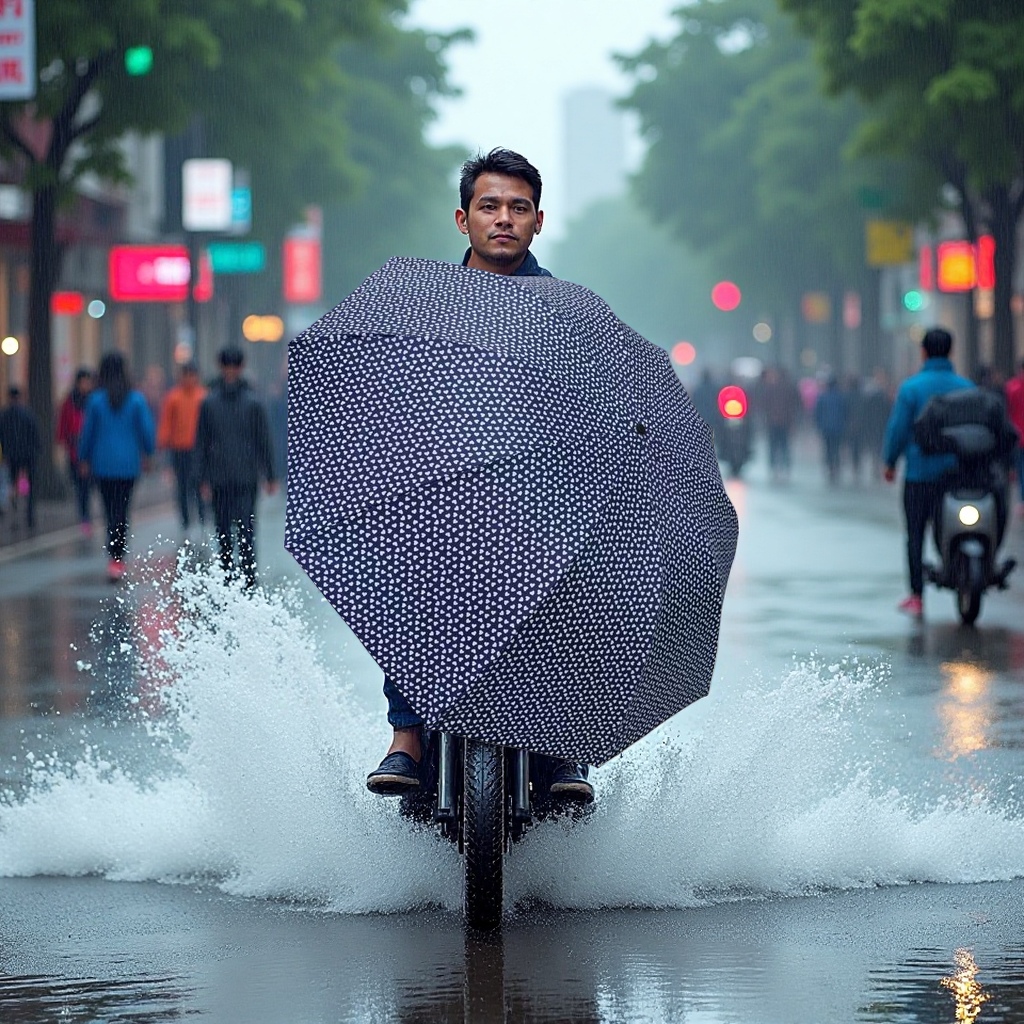 蓝色波点图案晴雨两用伞 防水防晒轻便折叠女士伞105414731