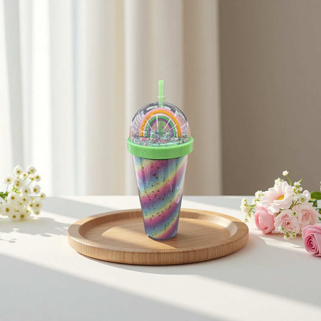 Rainbow-patterned ceramic cups for home and office use, high-appearation-level creative mugs Specification image