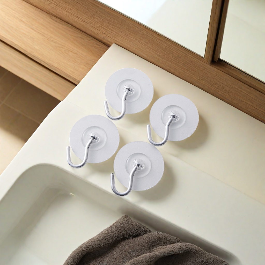 Transparent suction cup hooks enhance load-bearing capacity without the need for drilling, suitable for bathrooms and kitchens Specification image