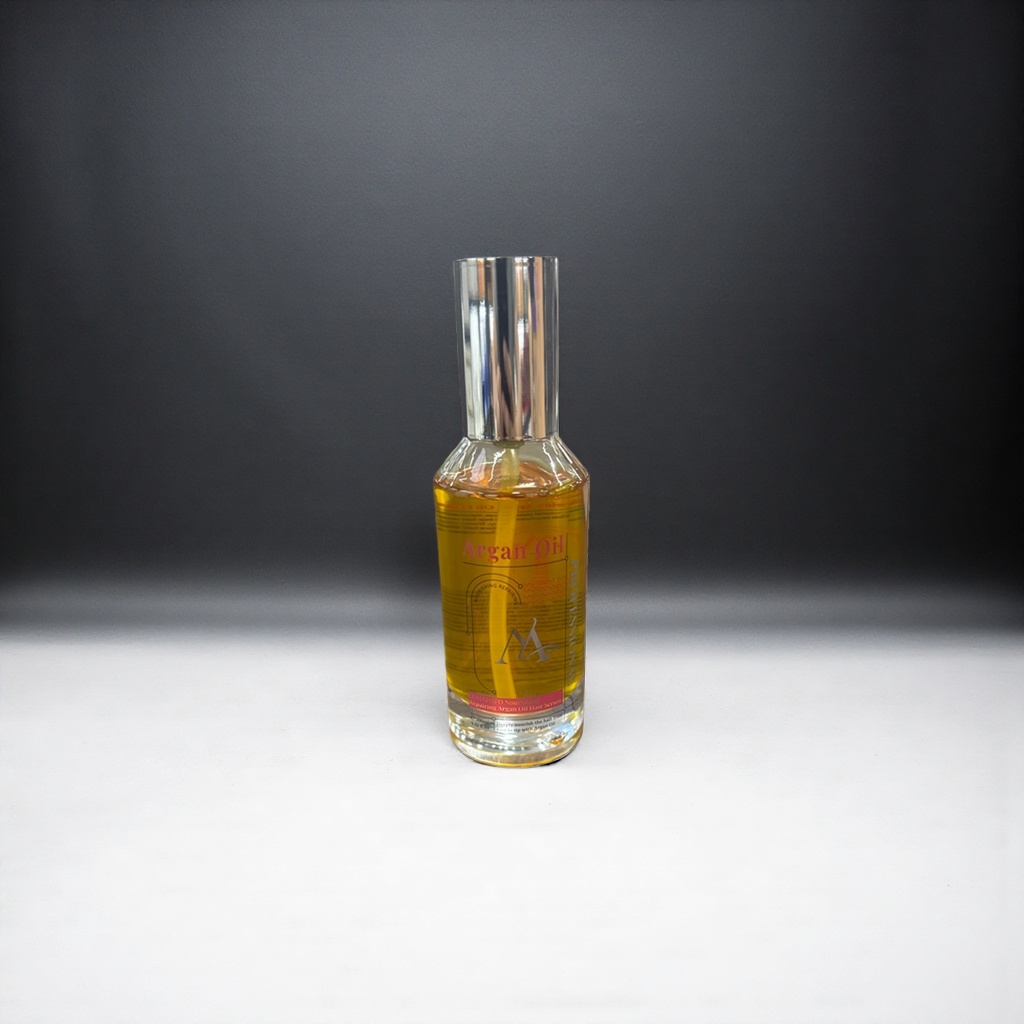 Argan Oil Hair care essential oil in transparent glass bottle nourishes, repairs, brightens and softens details Picture