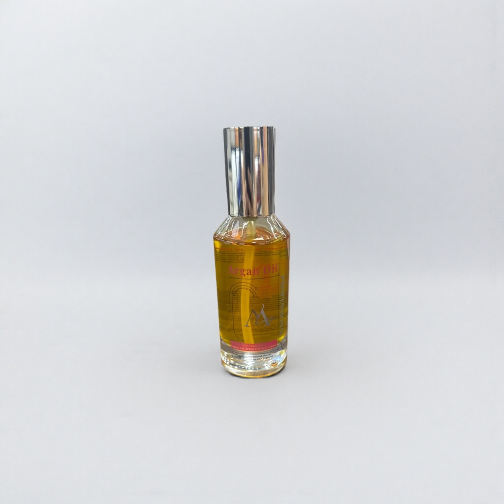 Argan Oil Hair care essential oil in transparent glass bottle nourishes, repairs, brightens and softens Specification image