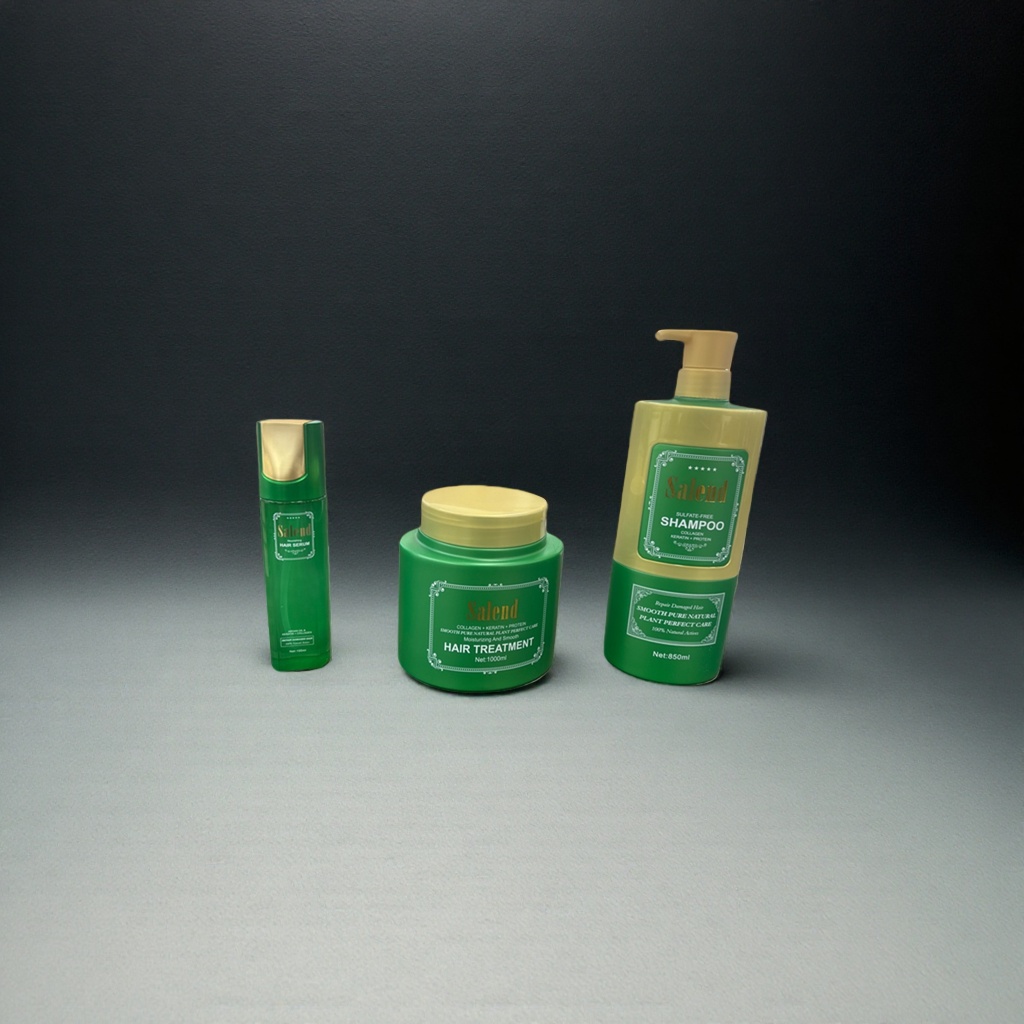 Salend Green packaging Hair Conditioner, Hair Mask and Shampoo three-piece set details Picture