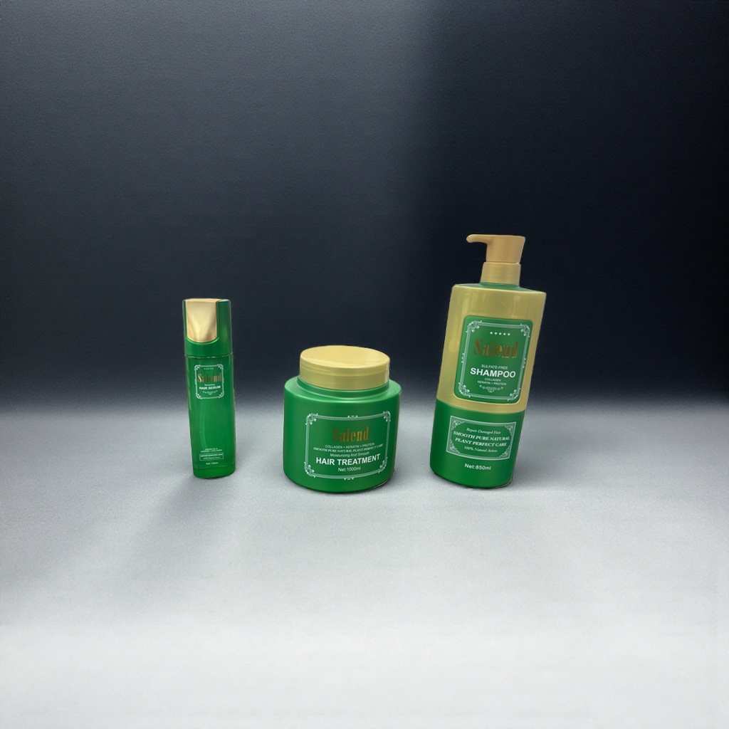 Salend Green packaging Hair Conditioner, Hair Mask and Shampoo three-piece set