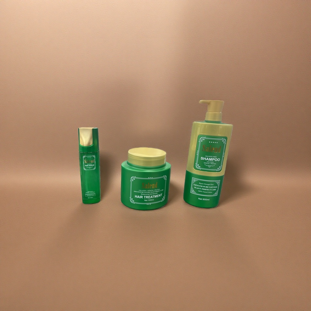 Salend Green packaging Hair Conditioner, Hair Mask and Shampoo three-piece set Application Scenario