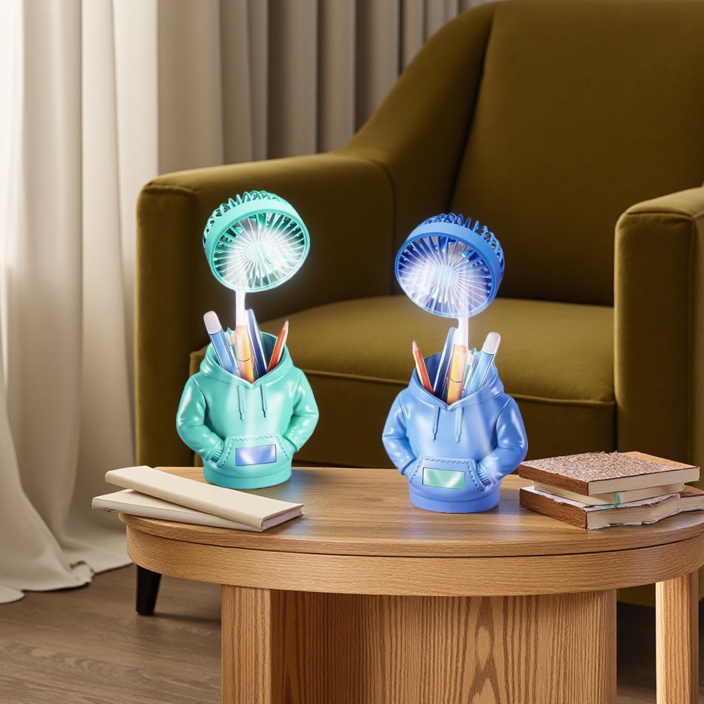 Creative hoodie shaped pen holder, small desk lamp, multi-functional desktop storage and lighting Specification image