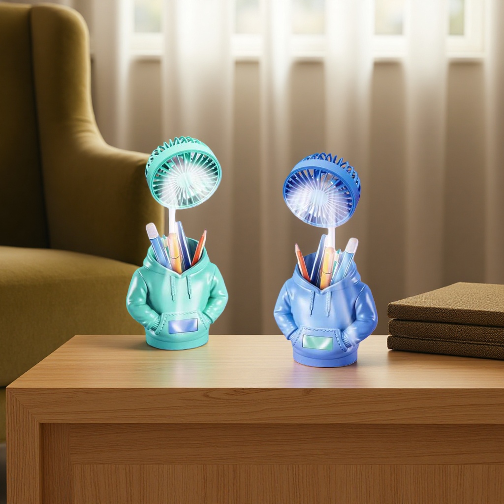 Creative hoodie shaped pen holder, small desk lamp, multi-functional desktop storage and lighting Application Scenario