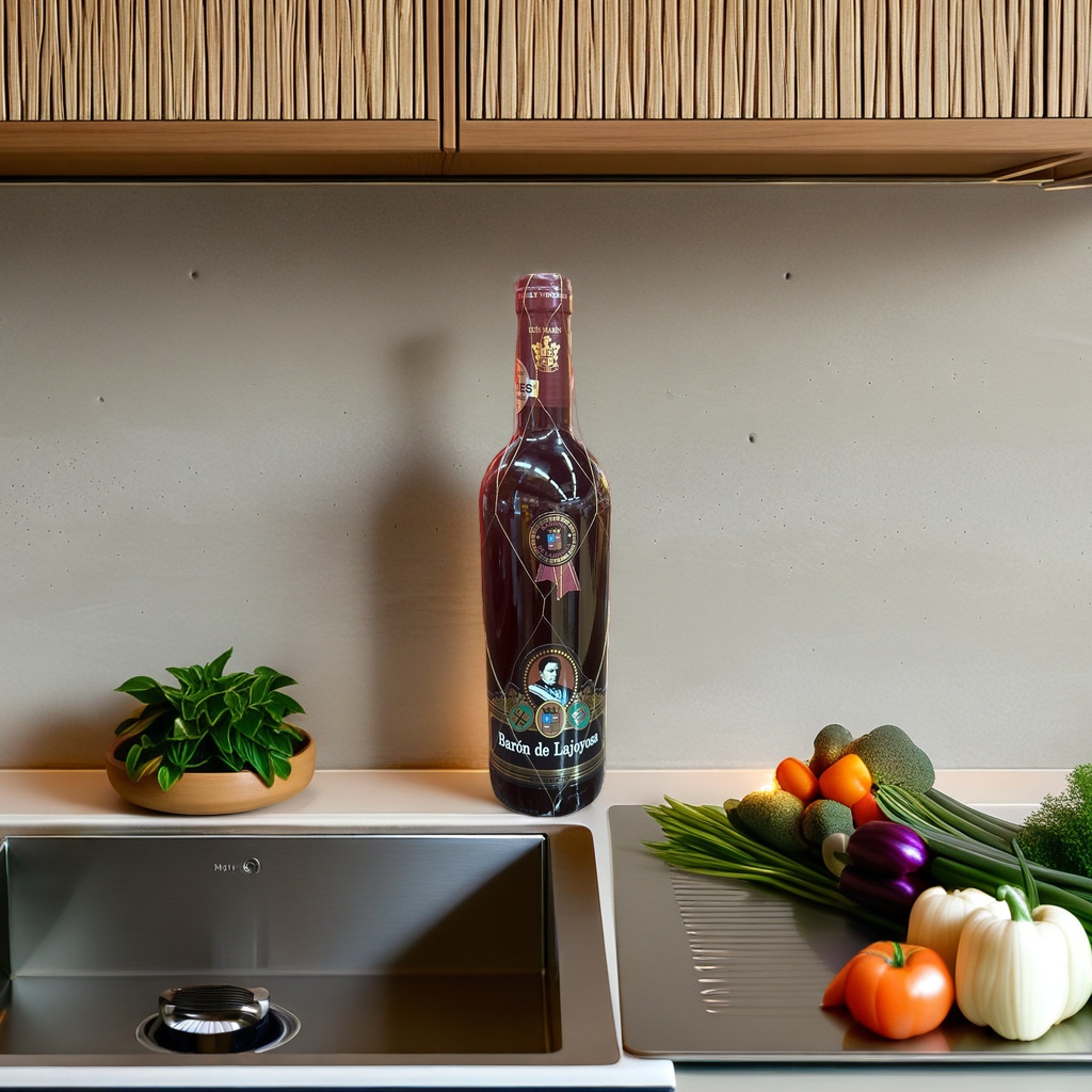 Baron de Lajoyosa wine bottle, empty wine bottle, decorative item, bar, home storage container Application Scenario