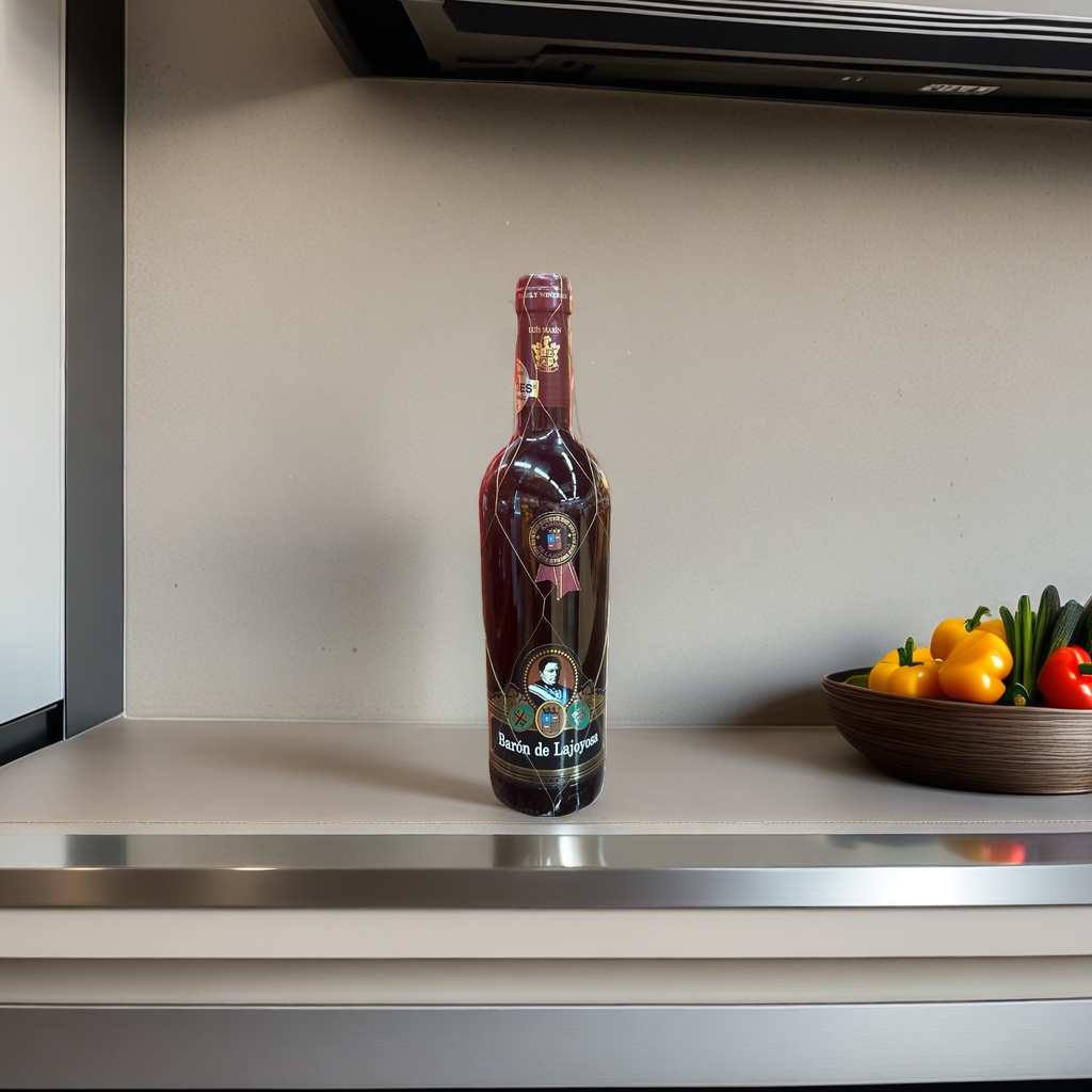 Baron de Lajoyosa wine bottle, empty wine bottle, decorative item, bar, home storage container details Picture