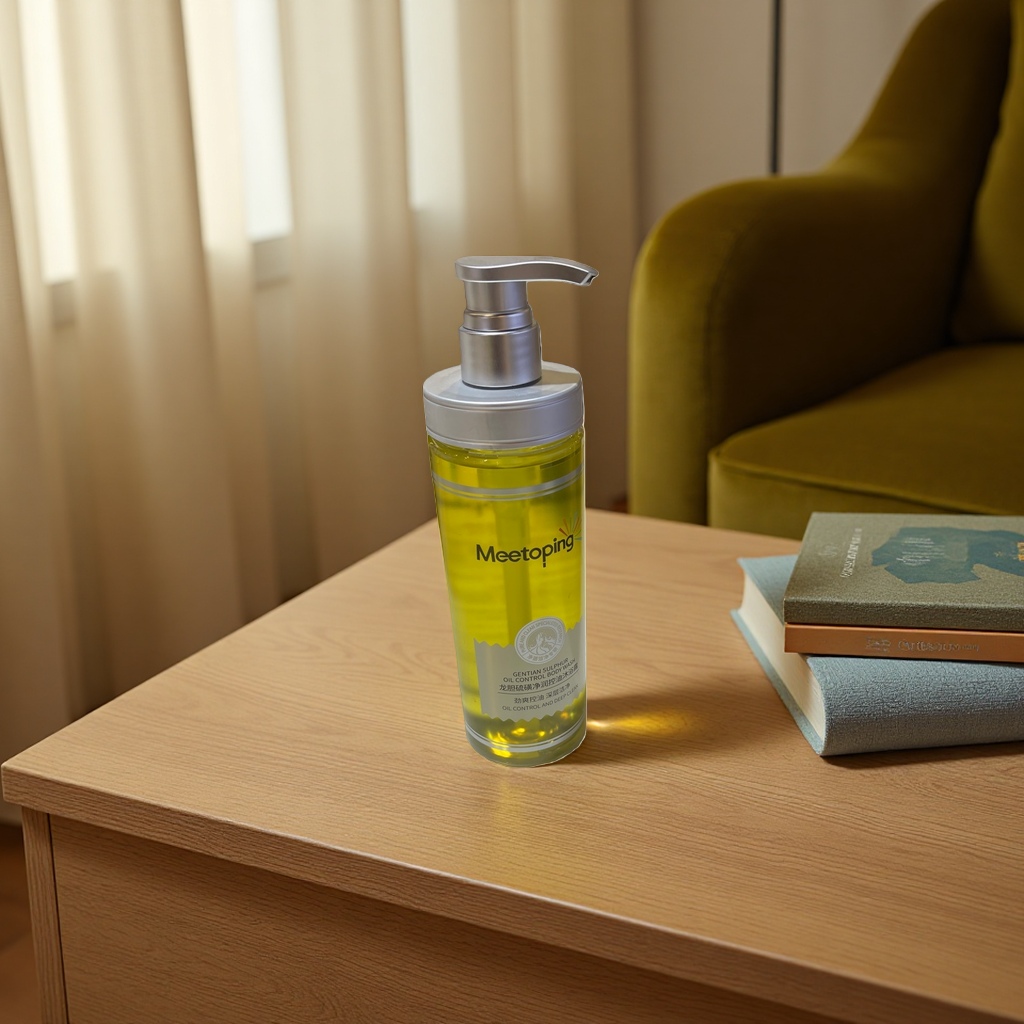 Meetoping yellow liquid body wash bottle details Picture