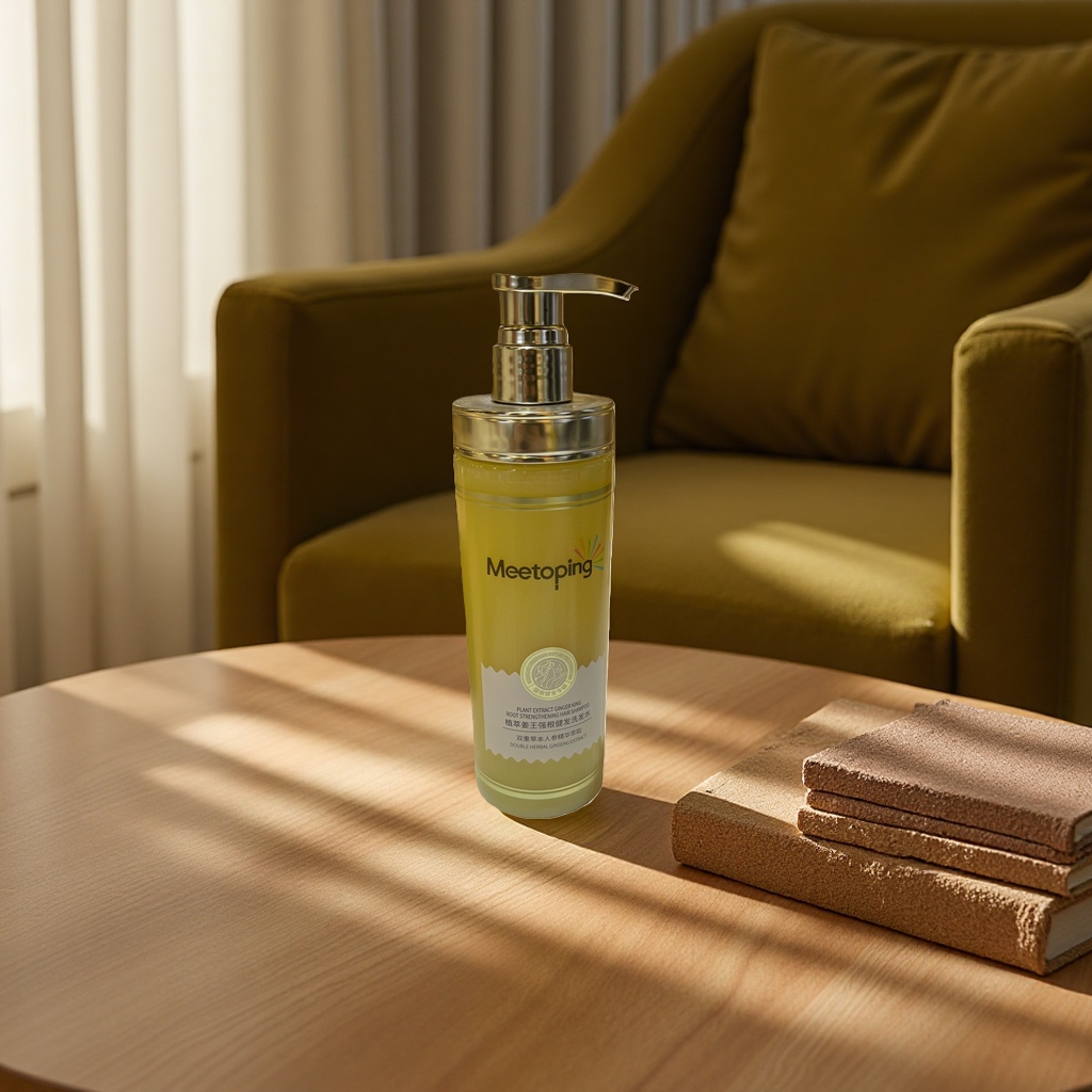 Plant Extract Ginger King Strong Root and Hair Nourishing Shampoo gently removes dandruff, strengthens and nourishes hair, is refreshing and non-greasy