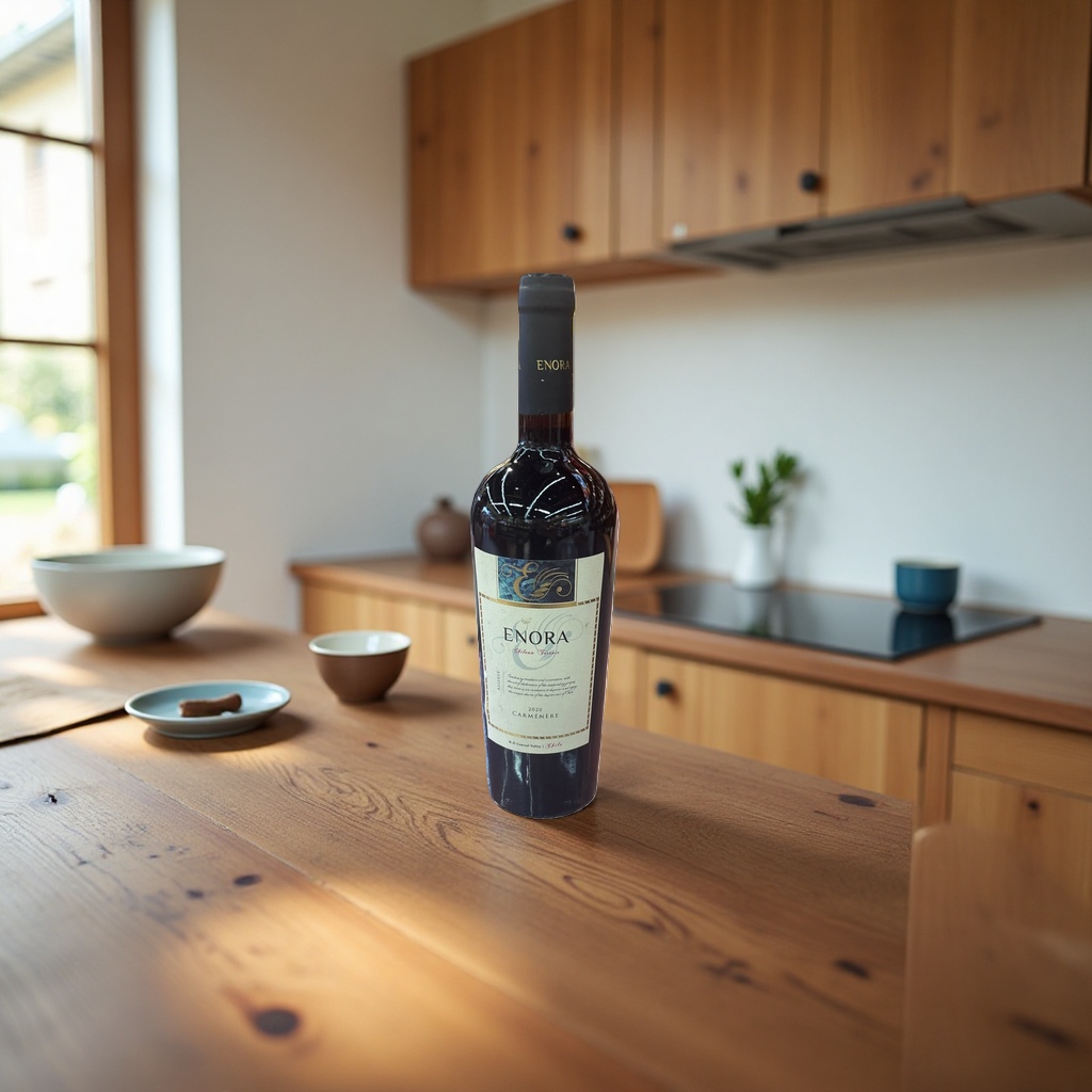 ENORA 2020 Camenere Dry Red Wine in red wine bottle details Picture