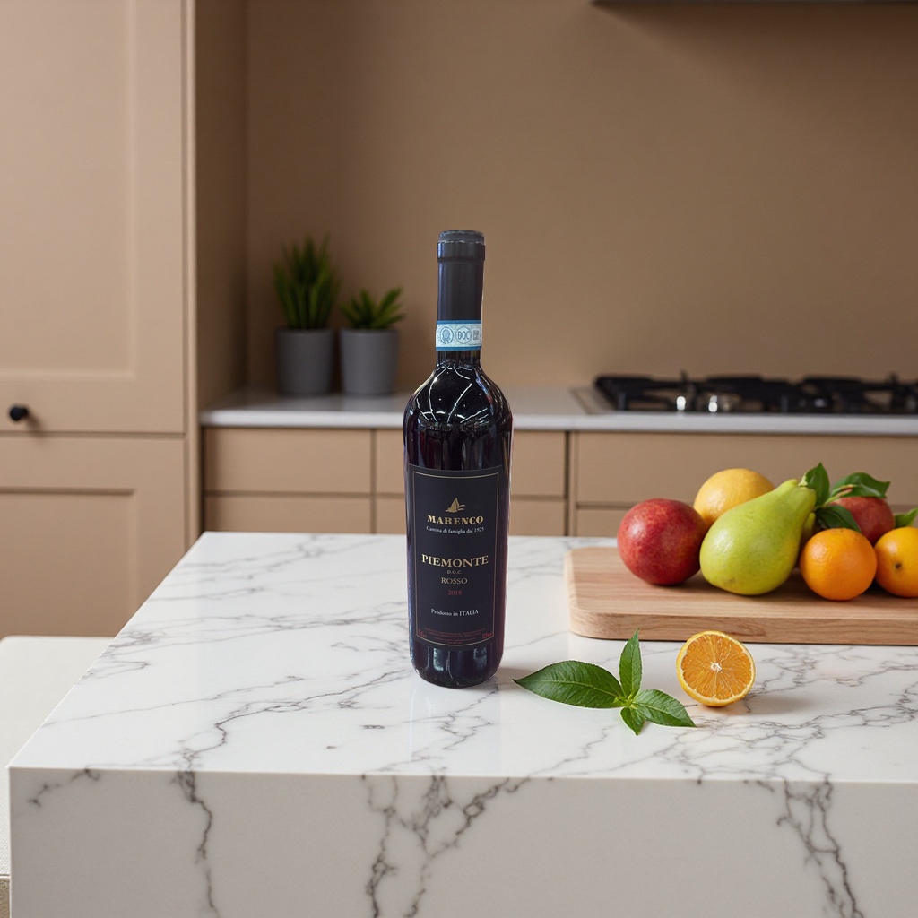 Marenco Piemonte DOC Rosso 2018 Red wine bottle, original Italian imported dry red wine