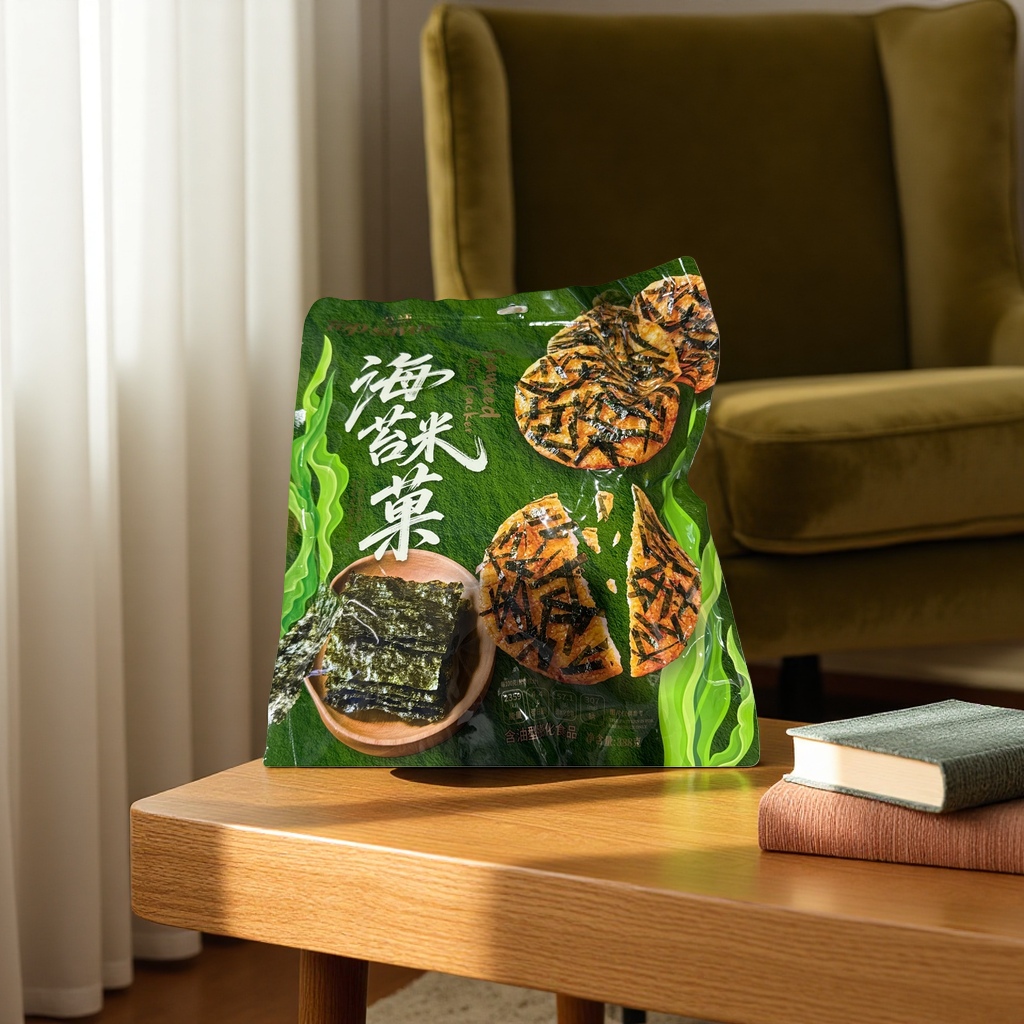 Seaweed rice 菓 snack packaging bags: independent small bags of seaweed crispy rice cereal food Application Scenario