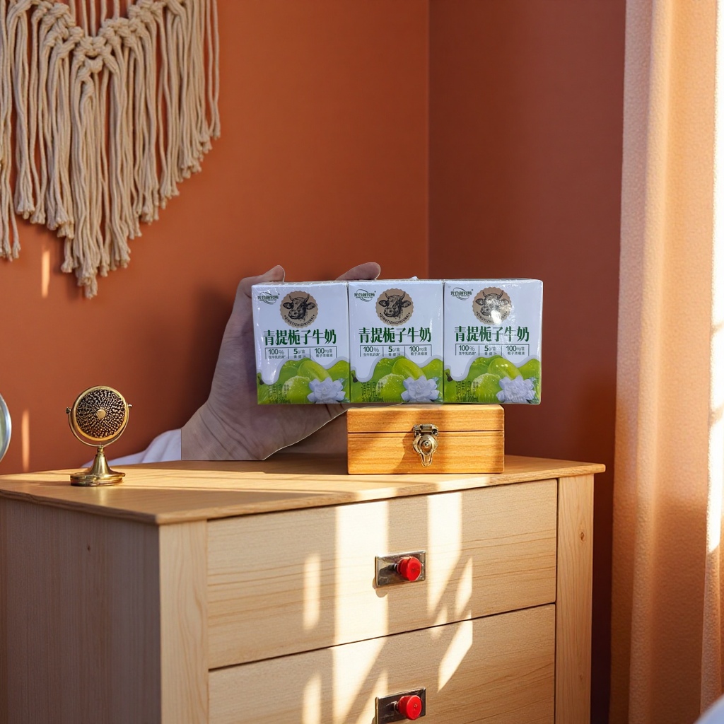 300ml Green Seedless Gardenia Milk Flavored Drink comes with an exquisite packaging box details Picture