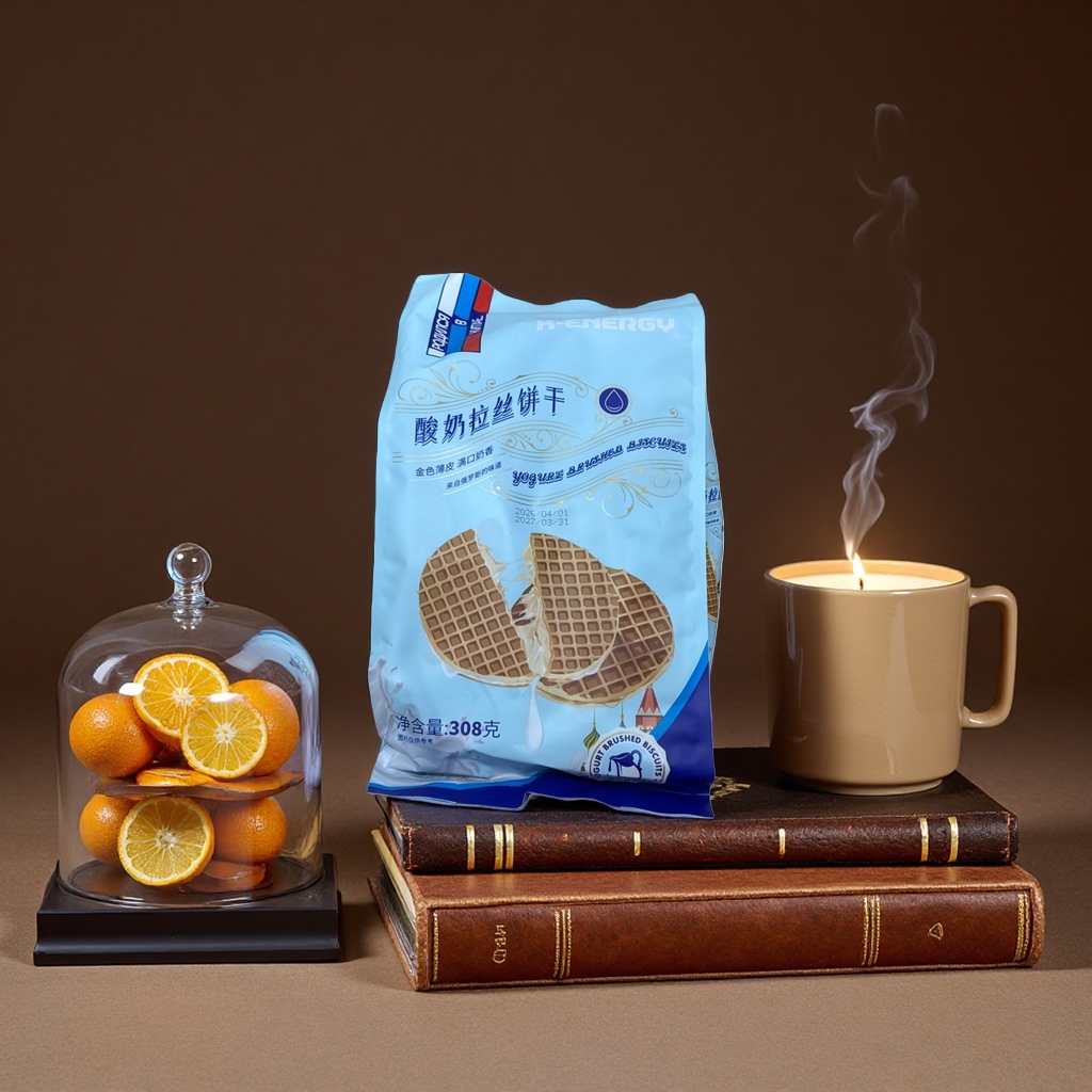 Yogurt stringed cookies, individually packaged in bags, are crispy, milky and can be stringed Specification image
