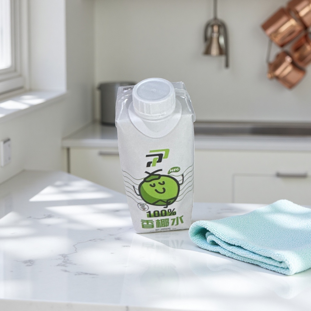 1L coconut water beverage packaging box, a natural, sweet, hydrating and low-calorie drink
