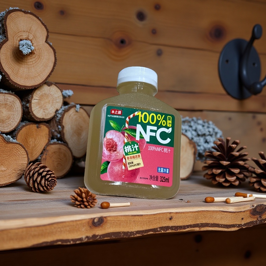 Peach juice drink, 100% pure fruit juice, peach flavor, refreshing and thirst-quenching, supplementing vitamin C Specification image