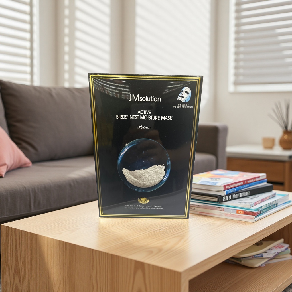 JM solution ACTIVE BIRDS NEST MOISTURE MASK Prime 面膜包装盒产品图