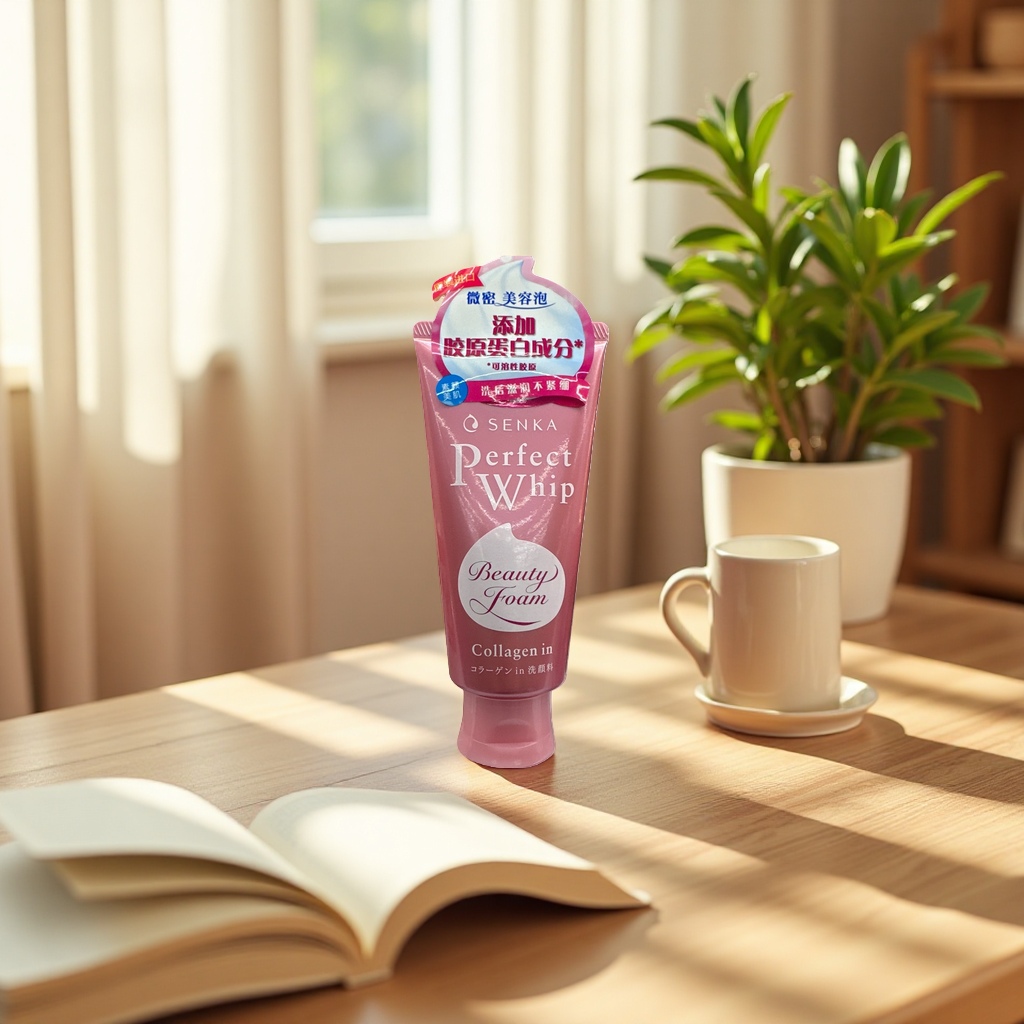 粉色管装洗面奶+SENKA Perfect Whip Beauty Foam Collagen in产品图