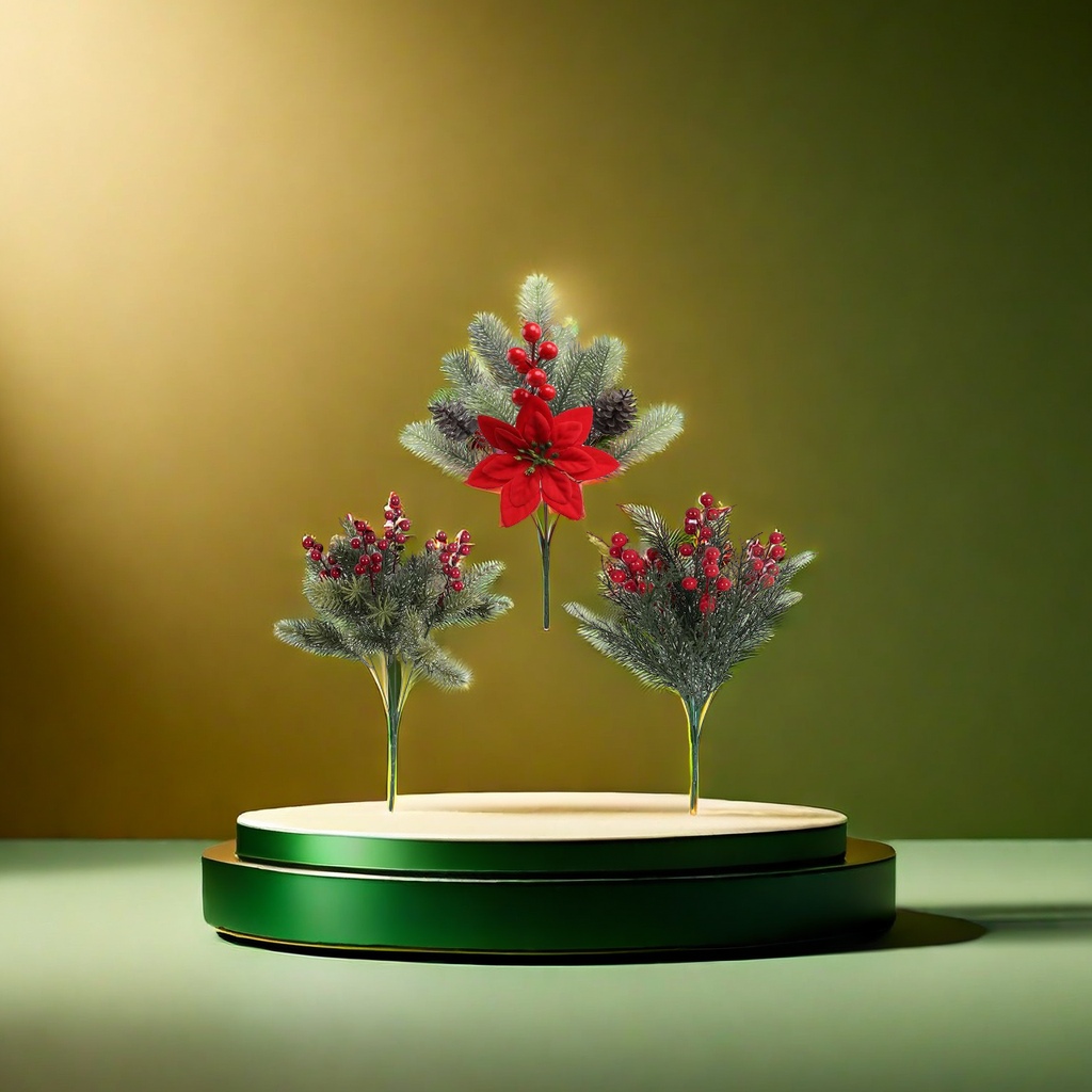 Christmas decorations, artificial bouquets, simulated flower art ornaments, and festive home decoration details Picture