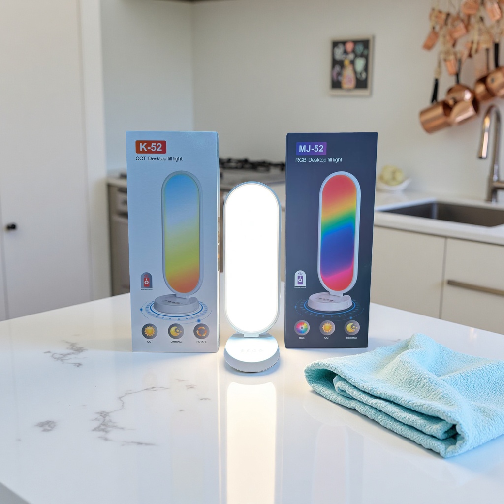 K-52 CCT MJ-52 RGB Desktop Fill Light Adjustable color temperature RGB dual-mode portable photography light Specification image