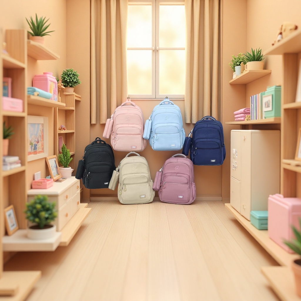 A backpack is a large-capacity, lightweight and wear-resistant travel bag for student commuting Application Scenario