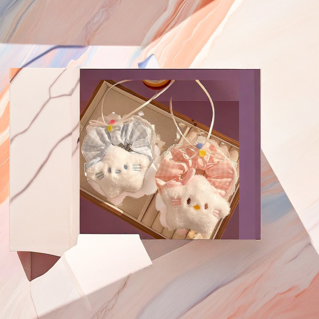 Cute rabbit plush hair band, sweet girl headwear, high elasticity, no damage to hair