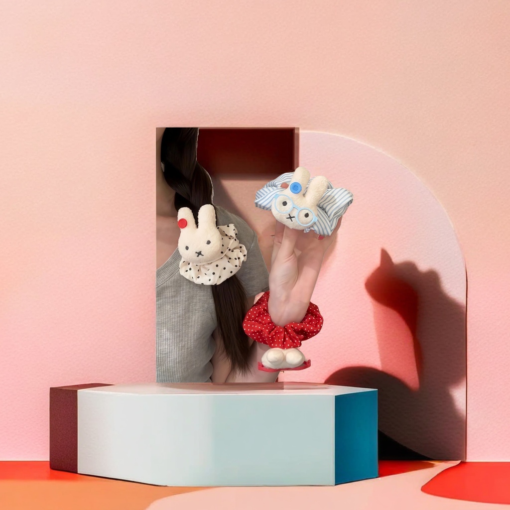 Cute rabbit plush hair band, sweet girl headwear, high elasticity, no damage to hair Specification image
