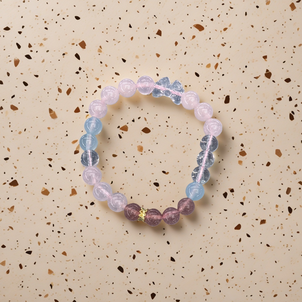 Perlas de cristal rosa string pulsera para mujeres simple moda versátil accesorios details Picture