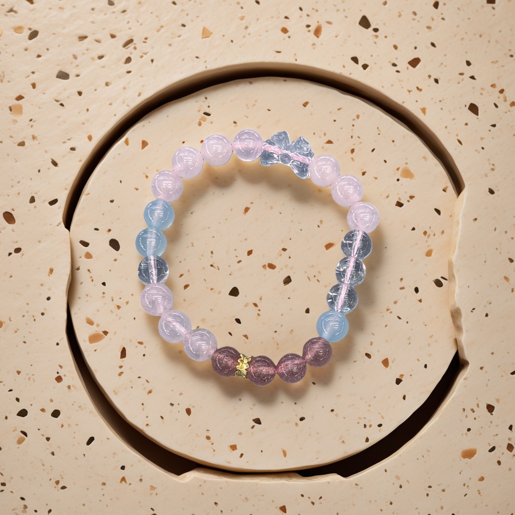 Perlas de cristal rosa string pulsera para mujeres simple moda versátil accesorios Specification image