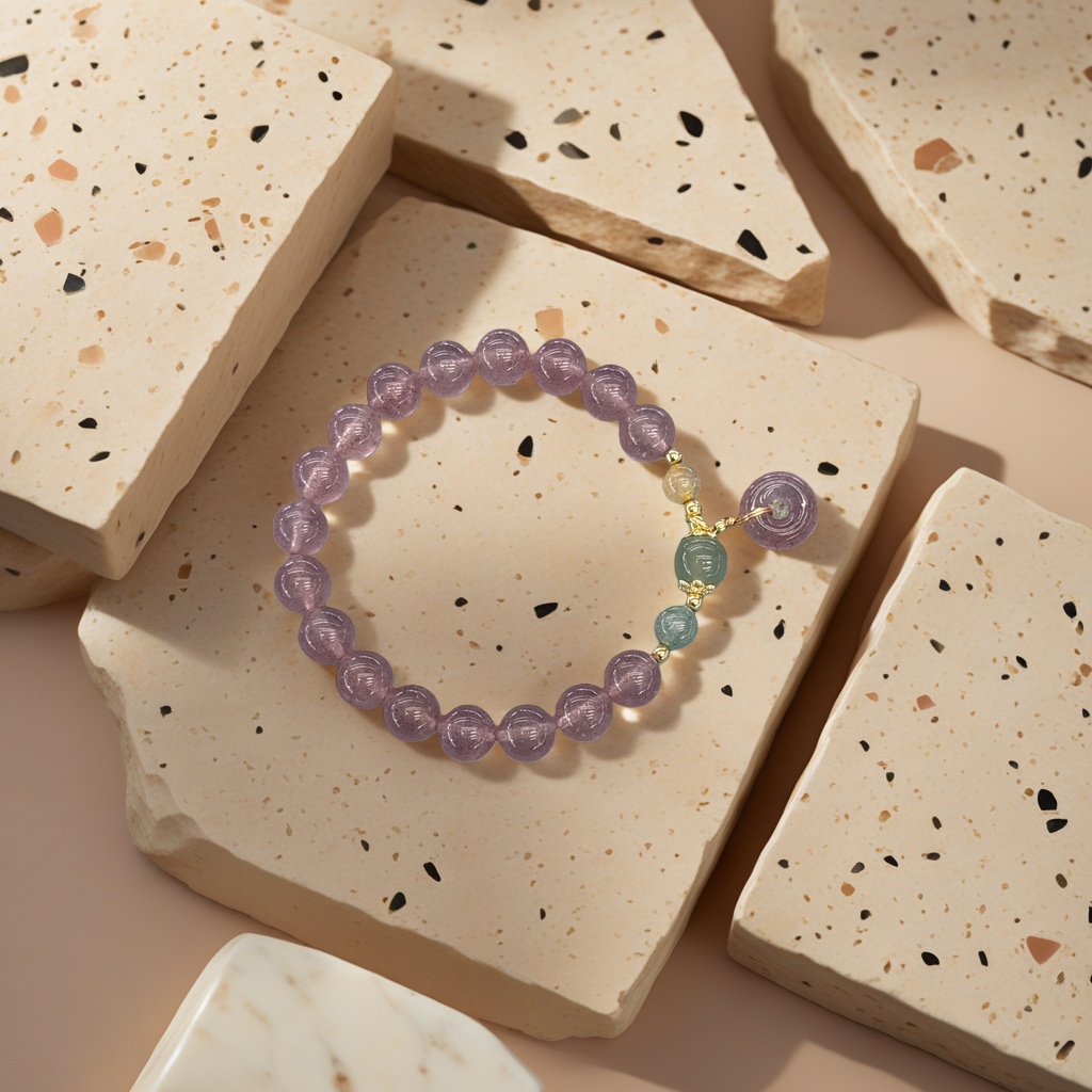 Pulsera de cristal rosa para mujeres simple moda versátil accesorio 18cm ajustable Specification image