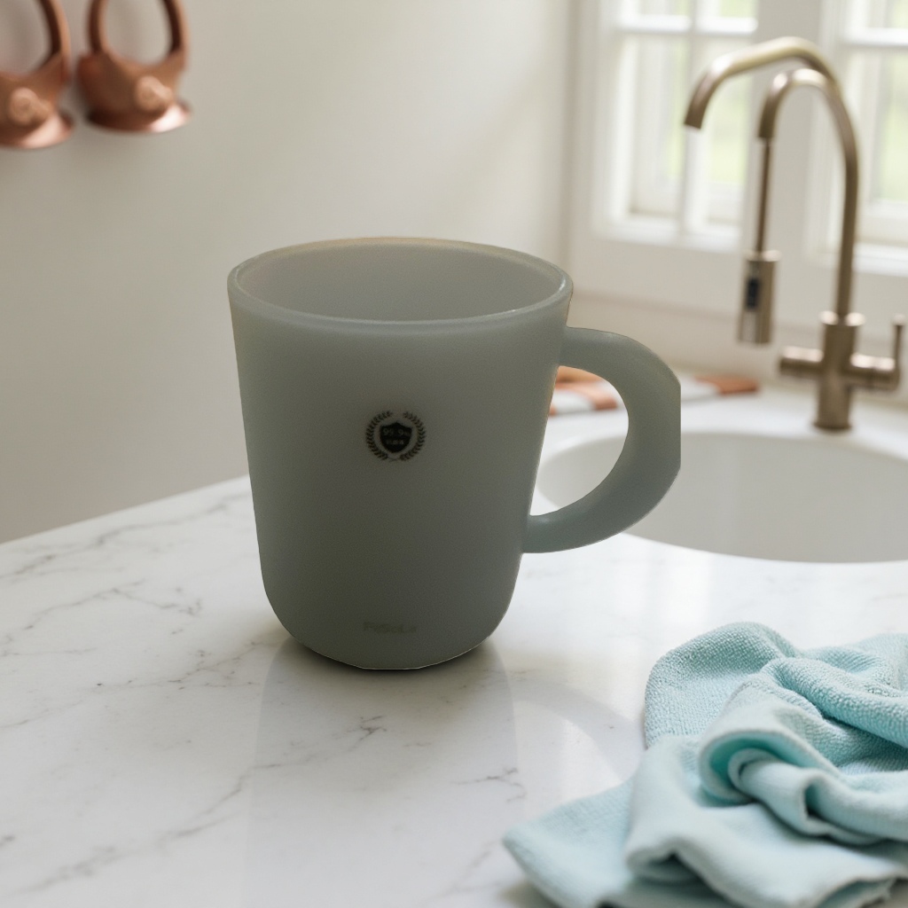 This white ceramic cup is fired at high temperature with a smooth glaze surface. It is a household and office tea cup Application Scenario