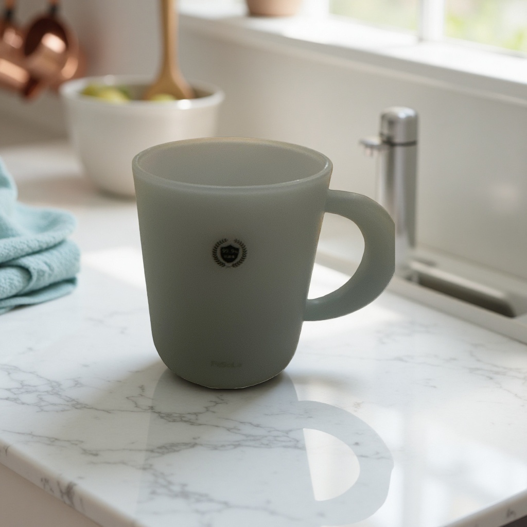This white ceramic cup is fired at high temperature with a smooth glaze surface. It is a household and office tea cup Specification image